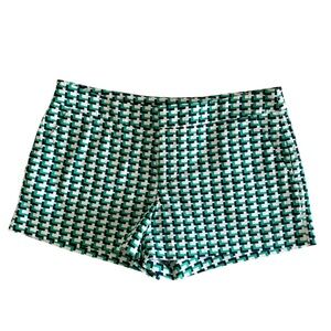 Joie Green and White Geometric Shorts